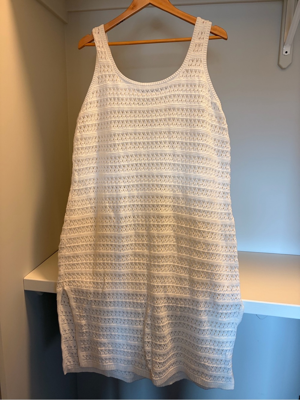 White Crochet Tank Dress